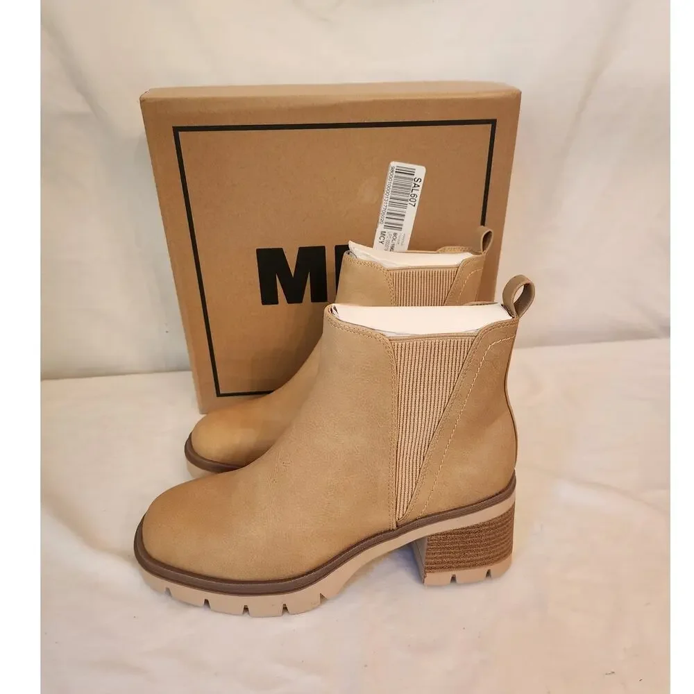 NIB Mia Panola Boot Chunky Heel Light Sand 8M